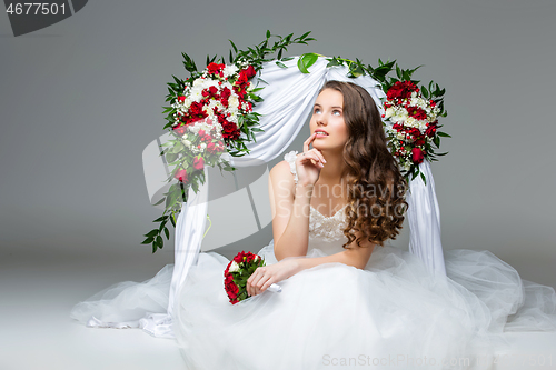 Image of Beautiful young bride girl