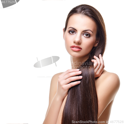 Image of beautiful girl with healthy long hair