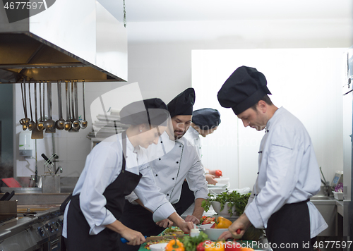 Image of team cooks and chefs preparing meals