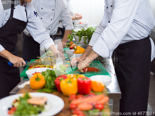 Image of team cooks and chefs preparing meals