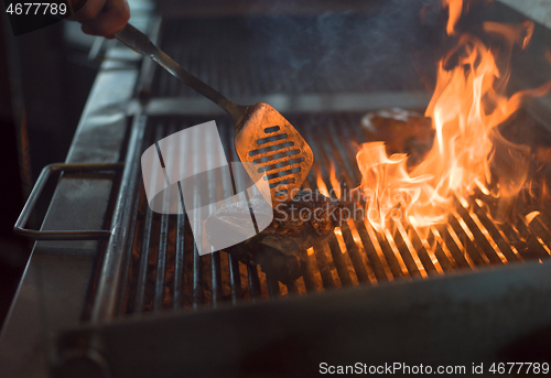 Image of beef steak on the grill