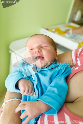 Image of Newborn baby infant in the hospital