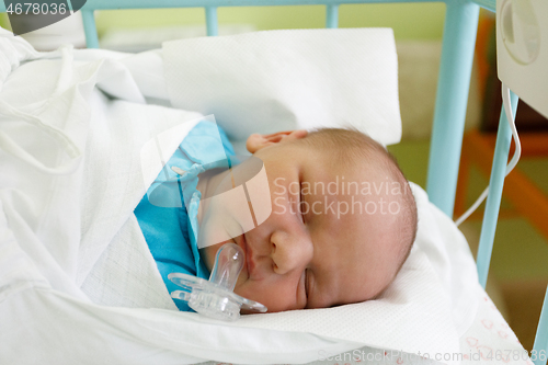 Image of Newborn baby infant in the hospital