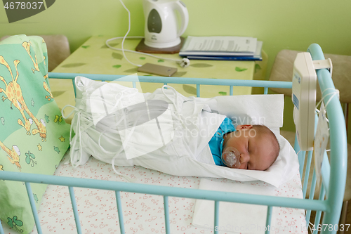 Image of Newborn baby infant in the hospital