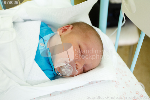 Image of Newborn baby infant in the hospital