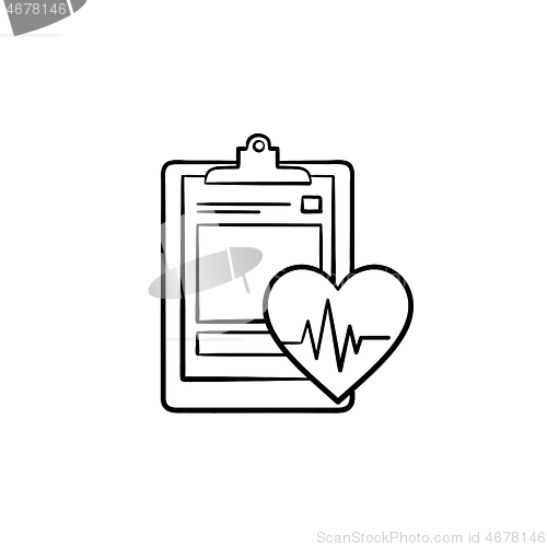 Image of Medical record hand drawn outline doodle icon.