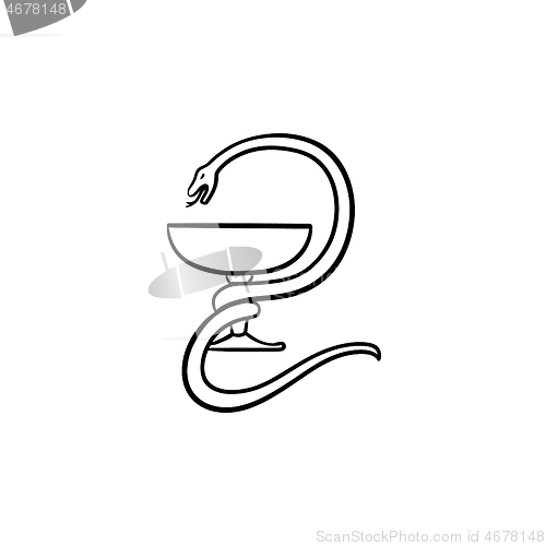 Image of Pharmacy symbol hand drawn outline doodle icon.