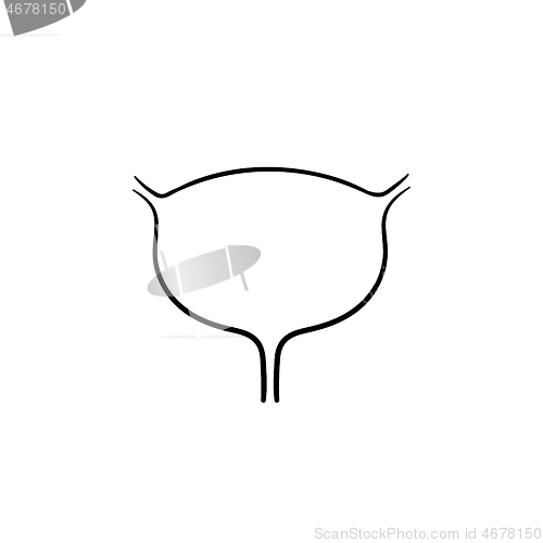 Image of Urinary bladder hand drawn outline doodle icon.