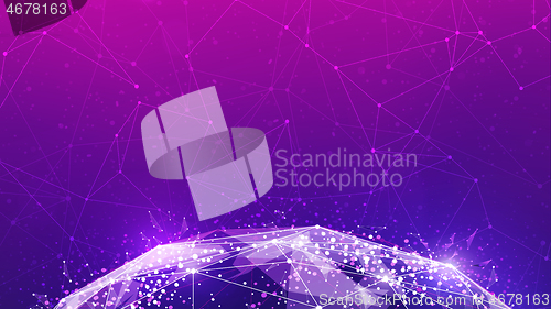 Image of Blockchain technology futuristic hud ultraviolet banner.