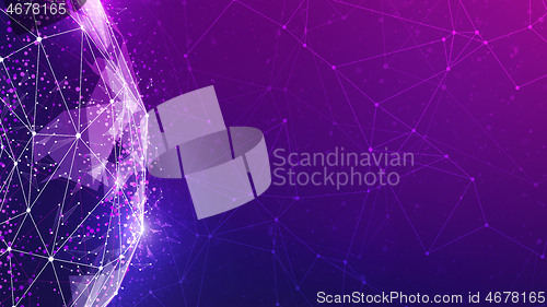 Image of Blockchain technology futuristic hud ultraviolet banner.