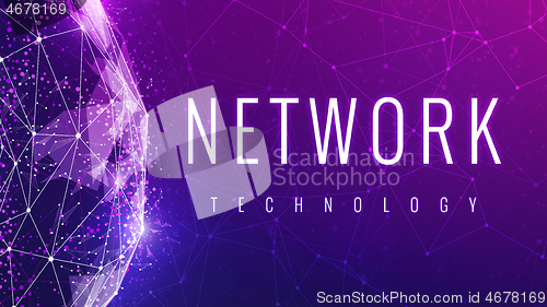 Image of 3D rendering Network and data exchange over planet earth in space. Connection lines Around Earth Globe. Global International Connectivity, Elements of this image furnished by NASA