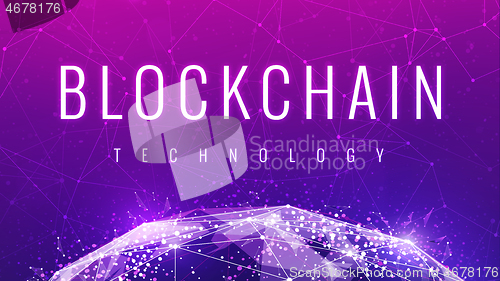 Image of Blockchain technology futuristic hud banner.