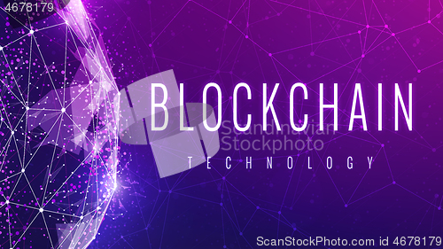 Image of Blockchain technology futuristic hud banner.