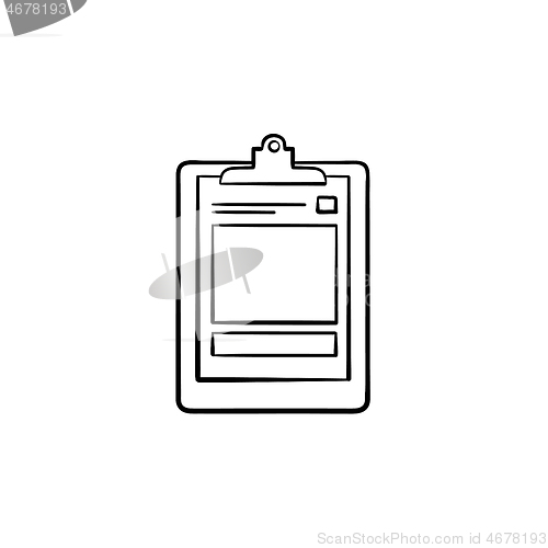 Image of Medical record hand drawn outline doodle icon.