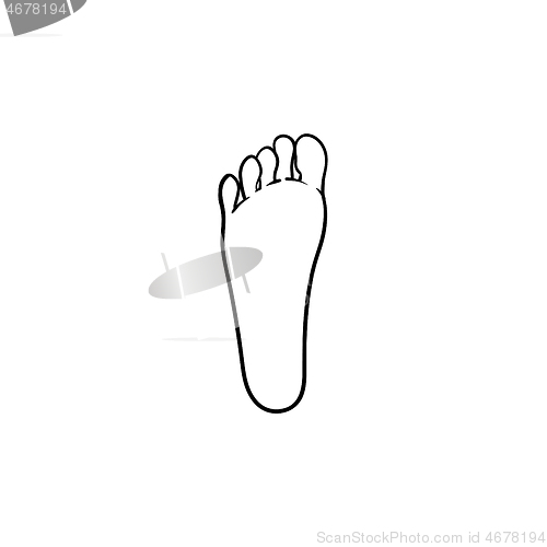 Image of Footprint hand drawn outline doodle icon.