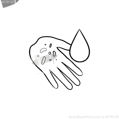 Image of Washing arm hand drawn outline doodle icon.