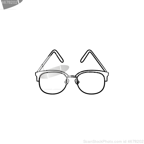 Image of Eyeglasses hand drawn outline doodle icon.