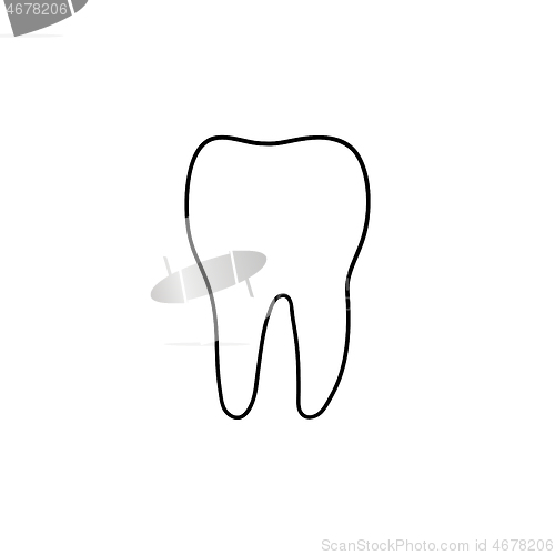 Image of Healthy tooth hand drawn outline doodle icon.