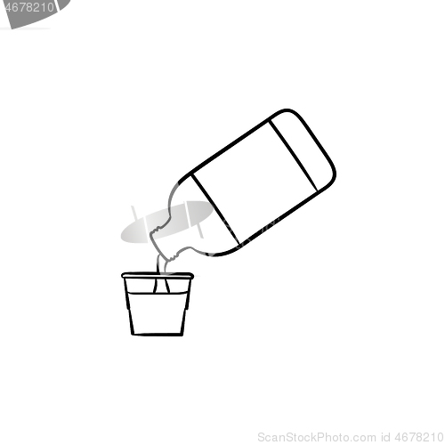 Image of Mouth rinse hand drawn outline doodle icon.