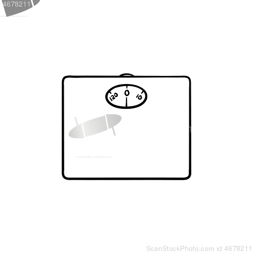 Image of Scales hand drawn outline doodle icon.