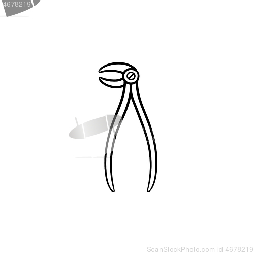 Image of Pull the tooth hand drawn outline doodle icon.