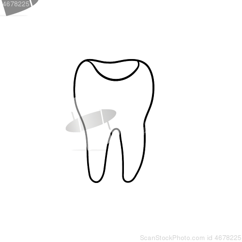 Image of Tooth cavity hand drawn outline doodle icon.