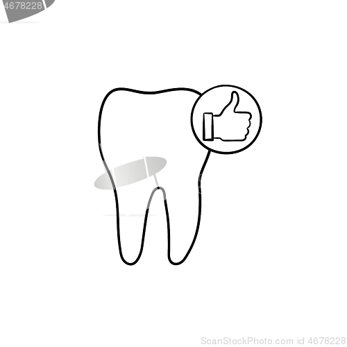 Image of Tooth health and stomatology hand drawn outline doodle icon.