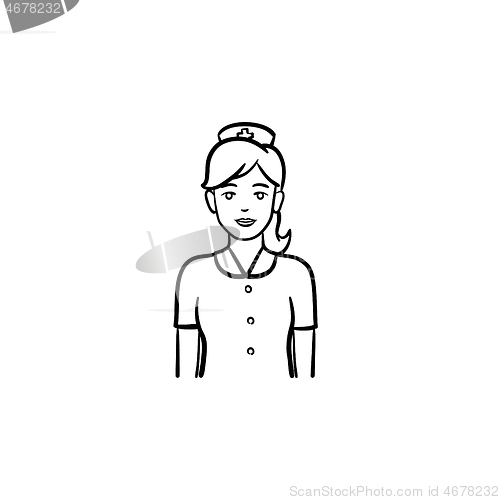 Image of Nurse hand drawn outline doodle icon.