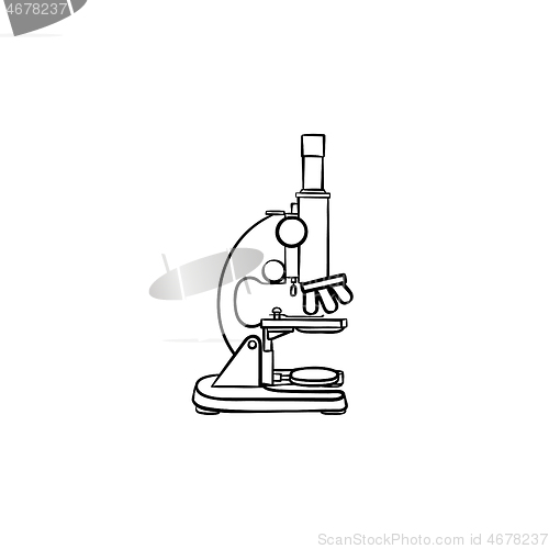 Image of Microscope hand drawn outline doodle icon.