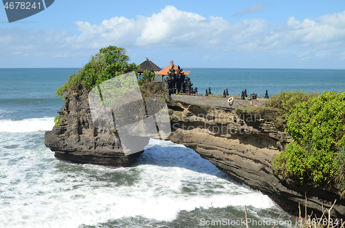 Image of Pura Batu Bolong in the rock in Bali, Indonesia