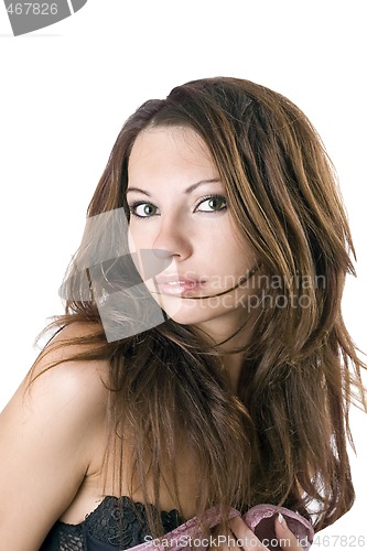 Image of portrait of the young beauty woman. Isolated 4