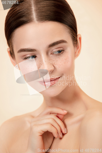 Image of Beautiful female face. Perfect skin