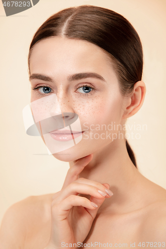 Image of Beautiful female face. Perfect skin