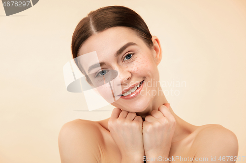 Image of Beautiful female face. Perfect skin