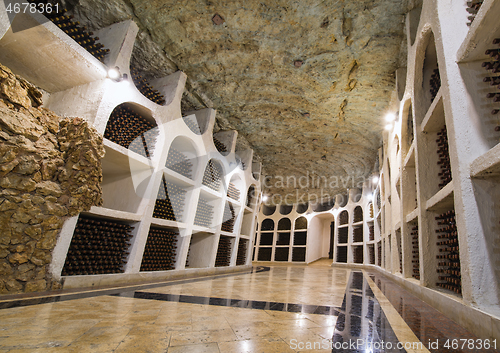 Image of Wine bottles storage in winery