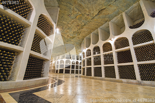 Image of Storage hall for wine bottles