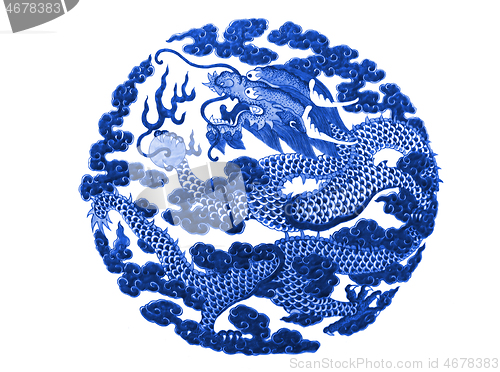 Image of Chinese dragon painted on a ceramic vase