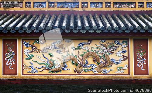 Image of Dragon decoration in Imperial Palace in Hue, Vietnam