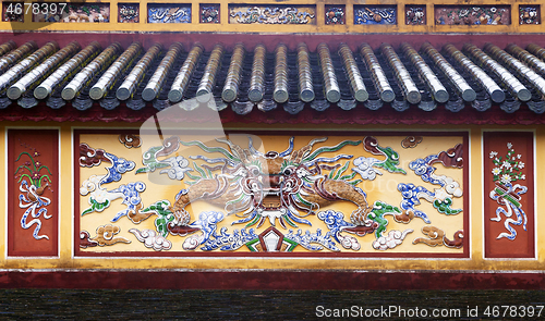 Image of Dragon decoration in Imperial Palace in Hue, Vietnam