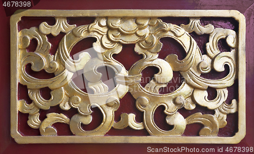 Image of Gild ornament in Imperial Palace in Hue, Vietnam