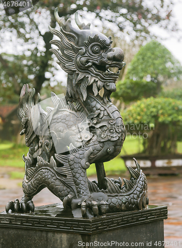 Image of Dragon sculpture in Imperial City in Hue, Vietnam