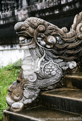 Image of Dragon-shaped handrail in Hue Imperial Palace