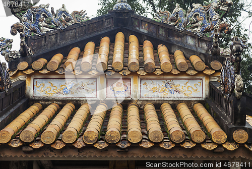 Image of Close up of roof of Buddhist temple