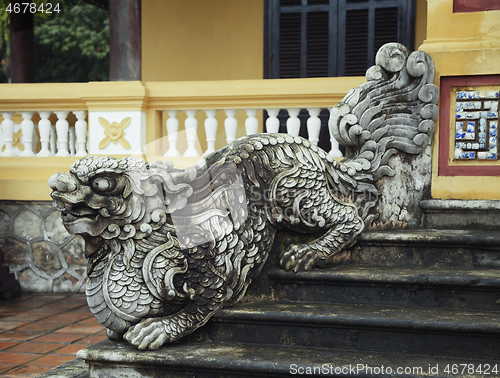 Image of Dragon-shaped handrail in Hue Imperial Palace