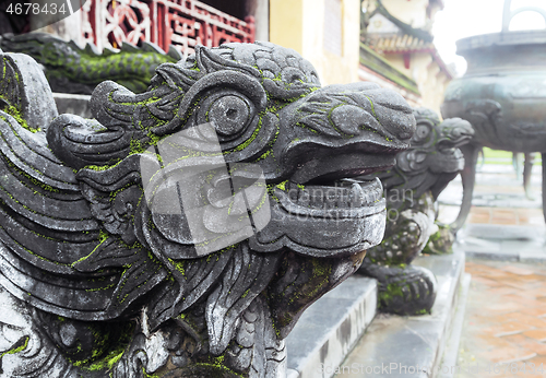 Image of Dragon-shaped handrail in Hue Imperial Palace