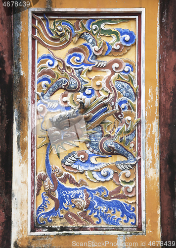 Image of Dragon decoration in Imperial Palace in Hue, Vietnam