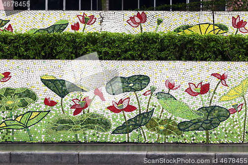 Image of Hanoi, VIETNAM - JANUARY 12, 2015 - Ceramic mosaic mural in Hanoi