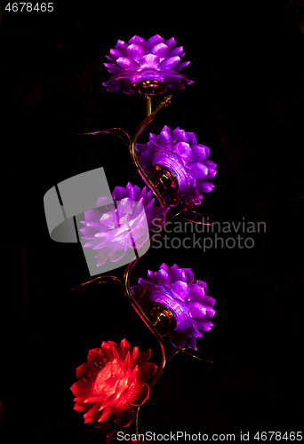 Image of Flower lamp in a buddhist Temple, Vietnam