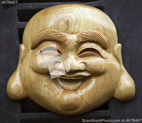Image of Hanoi, VIETNAM - JANUARY 12, 2015 - Vietnamese wooden mask