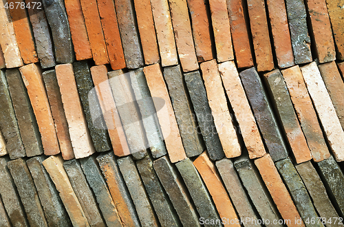 Image of Background of old clay tiles in a pile